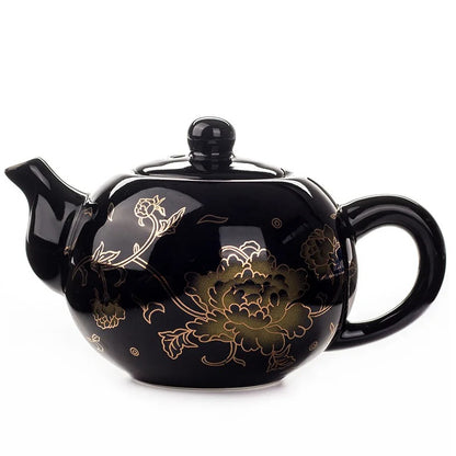 Kung Fu Tea Pot Tea Set and Coffee Teapot Clay China's National Flower Peony Pattern Teapot Coffeeware Teaware Samovar Gaiwan