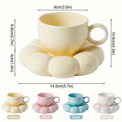 Simple Sunflower Coffee Mug Office Home Coffee Cup Ceramic Tea Cups and Saucers Creative Coffeeware Teaware for Home Decoration