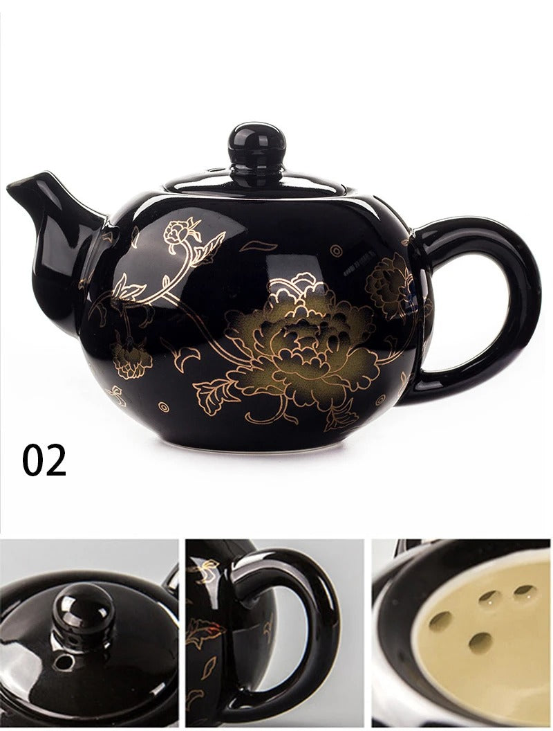 Kung Fu Tea Pot Tea Set and Coffee Teapot Clay China's National Flower Peony Pattern Teapot Coffeeware Teaware Samovar Gaiwan