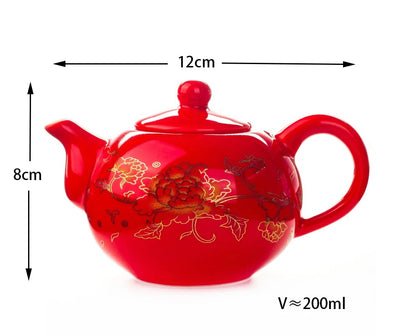 Kung Fu Tea Pot Tea Set and Coffee Teapot Clay China's National Flower Peony Pattern Teapot Coffeeware Teaware Samovar Gaiwan