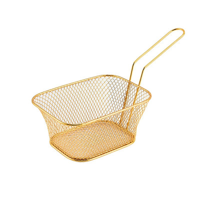 1PC Stainless Steel Frying Basket Multifunctional Mini French Fries Frying Basket Creative Square Oil Separated Frying Basket