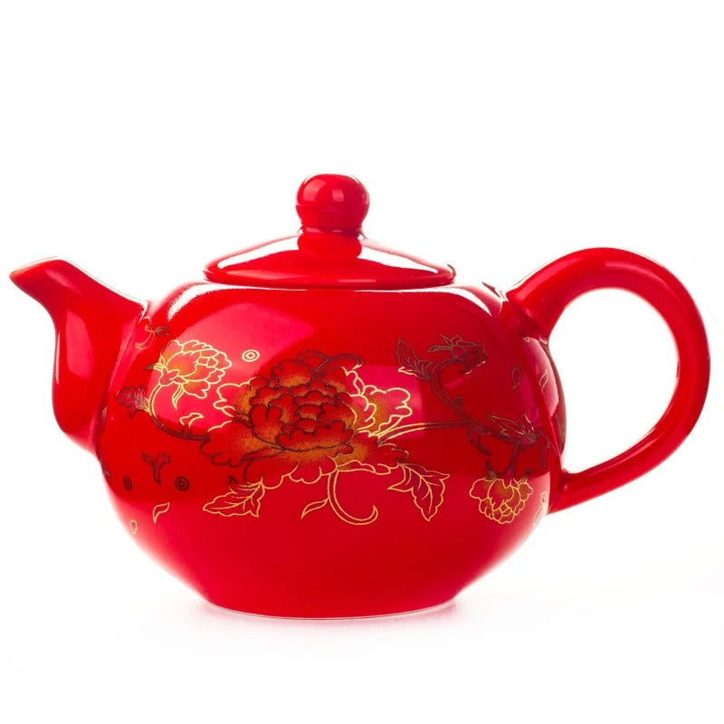 Kung Fu Tea Pot Tea Set and Coffee Teapot Clay China's National Flower Peony Pattern Teapot Coffeeware Teaware Samovar Gaiwan