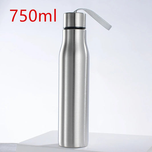 500ml/1000ml Sport Water Bottle Single-layer Rugged Cup Travel Camping Sports Drink Bottles Drinkware Stainless Steel